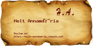 Helt Annamária névjegykártya